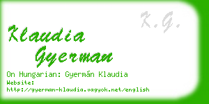 klaudia gyerman business card
