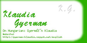 klaudia gyerman business card